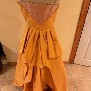 J. Mendel Golden Strapless Evening Gown, Size 10